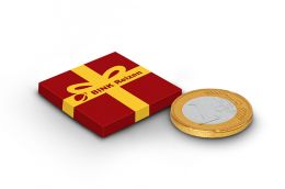 Little box with chocolate coin