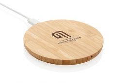 FSC bamboo 5W round wireless charger