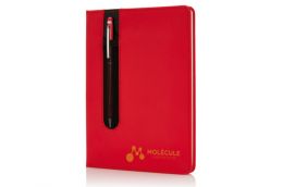 Hardcover PU A5 notebook with stylus pen