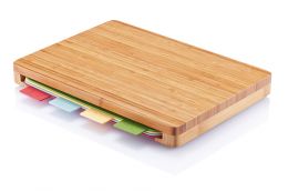 Bamboo Cutting board with 4pcs hygienic boards