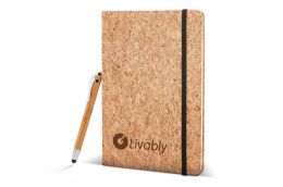 A5 Cork Notebook with Bamboo Pen