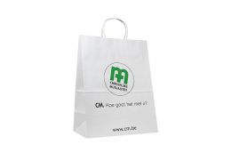 Paper bags with twisted handle - white and brown