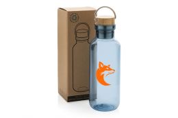 RPET bottle with bamboo lid and handle 680 ml