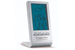 Weather station with blue LCD display
