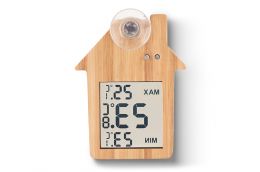 Bamboo weather station with suction cup