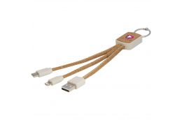 Hatex wheat straw and cork 3-in-1 charging cable