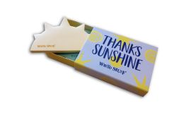 Sticky notes with print and die cut in box