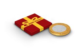 Little box with chocolate coin