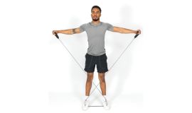 Fitness resistance band in pouch