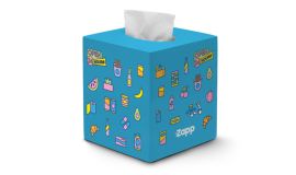 Printed cube tissue box