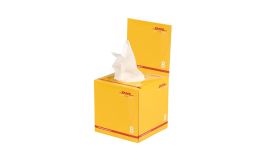 Cube tissue box with flap