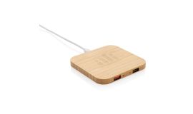 Bamboo 10W wireless charger with USB
