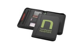 Ebony A4 zippered portfolio