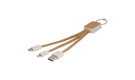 Hatex wheat straw and cork 3-in-1 charging cable