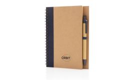 Kraft spiral notebook with pen