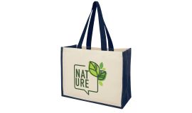 Varai 320 g/m² canvas and jute shopping tote bag 23L